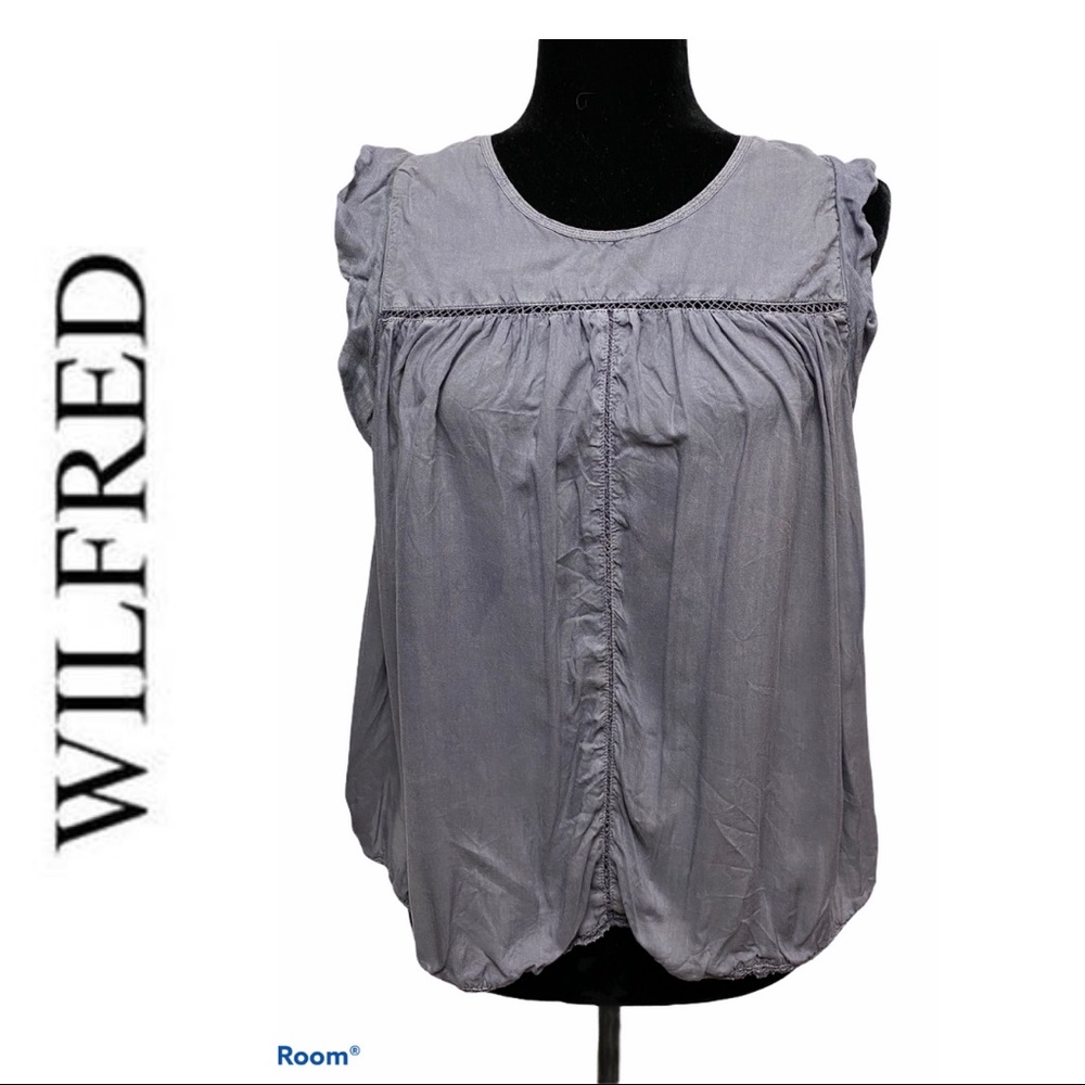 Aritzia Wilfred Grey Meryon Lace Blouse